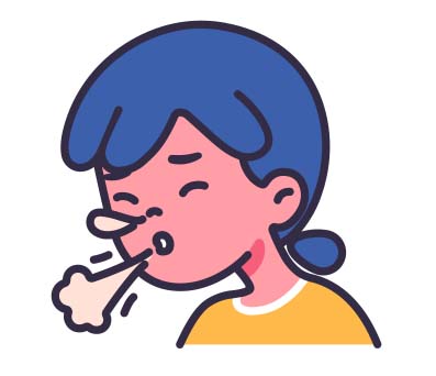 image of a person coughing